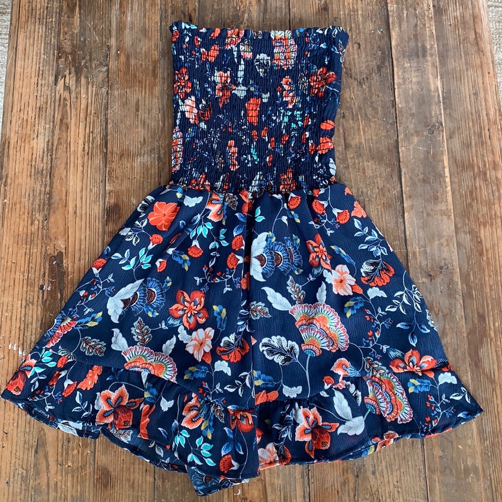 Sage Navy Floral Romper